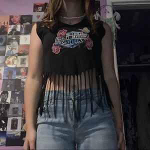Vintage Harley Davidson Cropped Shirt